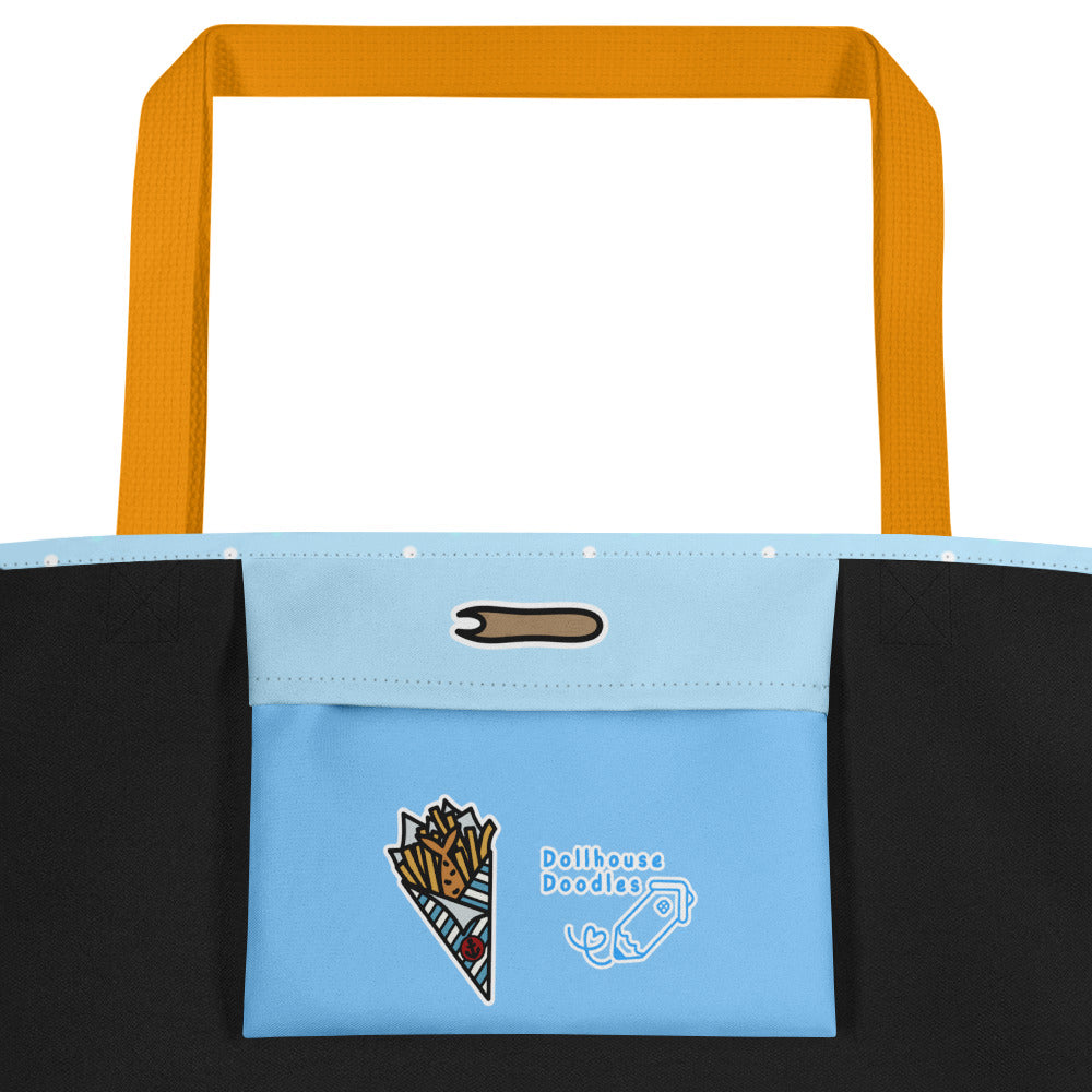 XL Tote Bag with Pocket - 'Chippy Tea' Tote Bag