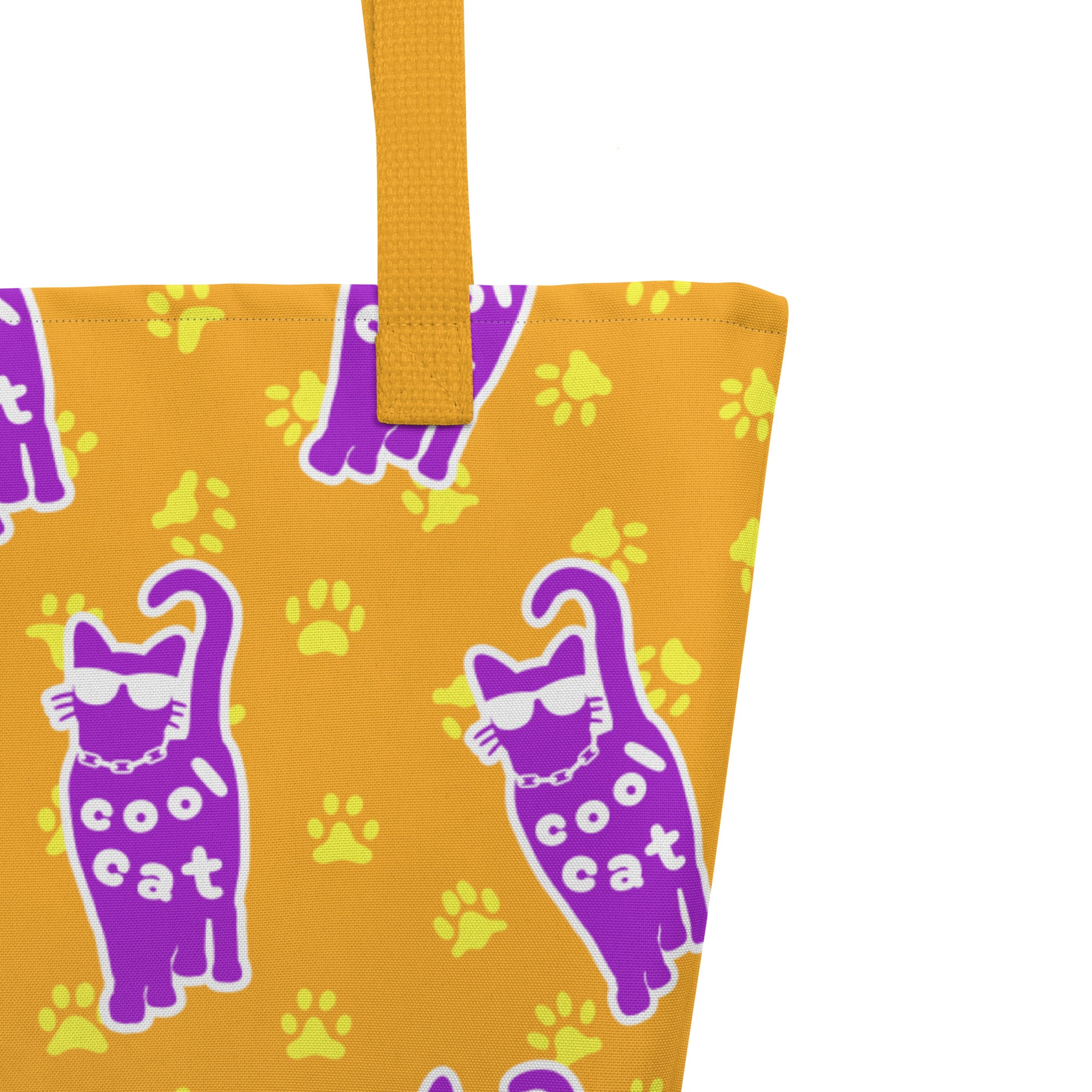 XL Tote Bag with Pocket - 'Cool Cat'