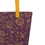 XL Tote Bag with Pocket - 'Galactic Gold' Yellow