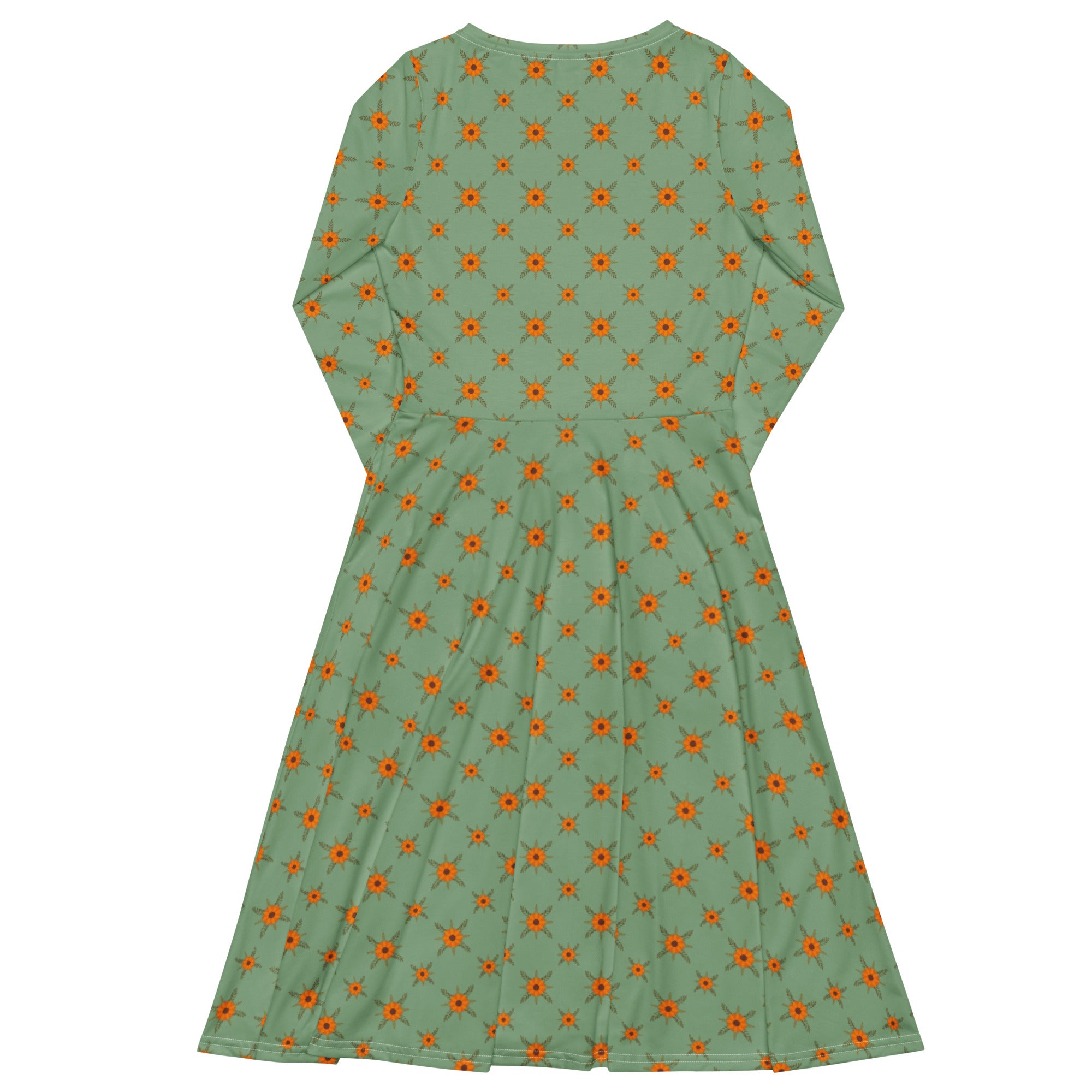Long Sleeve Pocket Flare Dress - 'Summertime Vintage'