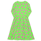 Long Sleeve Pocket Flare Dress - 'Silly Goose'