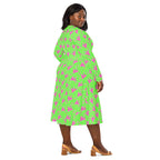 Long Sleeve Pocket Flare Dress - 'Silly Goose'