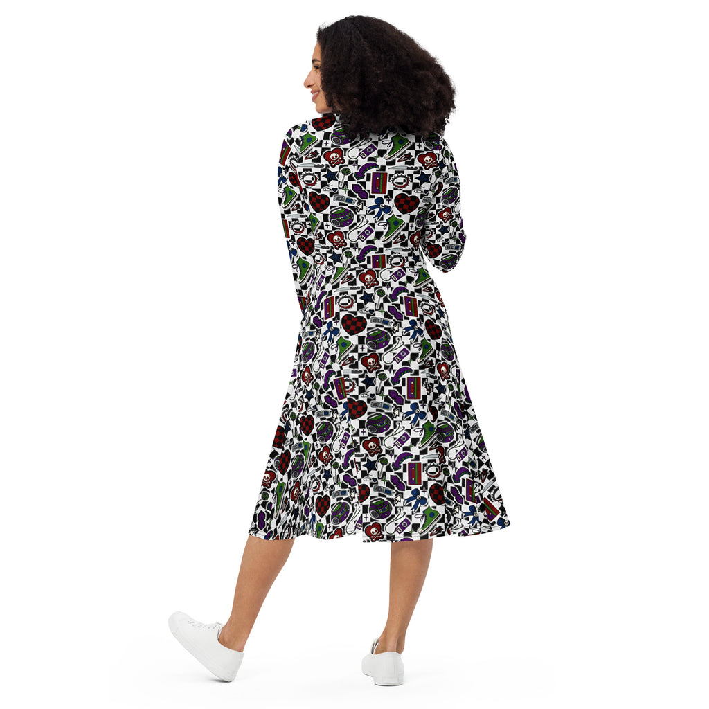 Long Sleeve Pocket Flare Dress - 'Not A Phase, Mom'