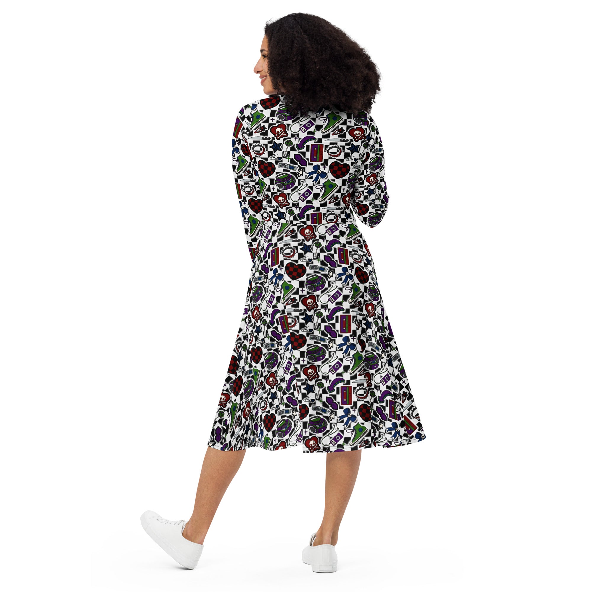 Long Sleeve Pocket Flare Dress - 'Not A Phase, Mom'