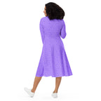 Long Sleeve Pocket Flare Dress - 'Itsy Bitsy Daisy (Lavender)'