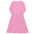 Long Sleeve Pocket Flare Dress - 'Itsy Bitsy Daisy (Rose)'