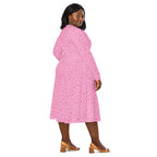 Long Sleeve Pocket Flare Dress - 'Itsy Bitsy Daisy (Rose)'