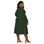 Long Sleeve Pocket Flare Dress - 'Dark Forest'