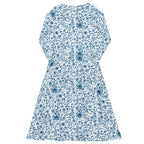 Long Sleeve Pocket Flare Dress - 'Gothic Garden (Bone China Version)'