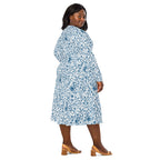 Long Sleeve Pocket Flare Dress - 'Gothic Garden (Bone China Version)'