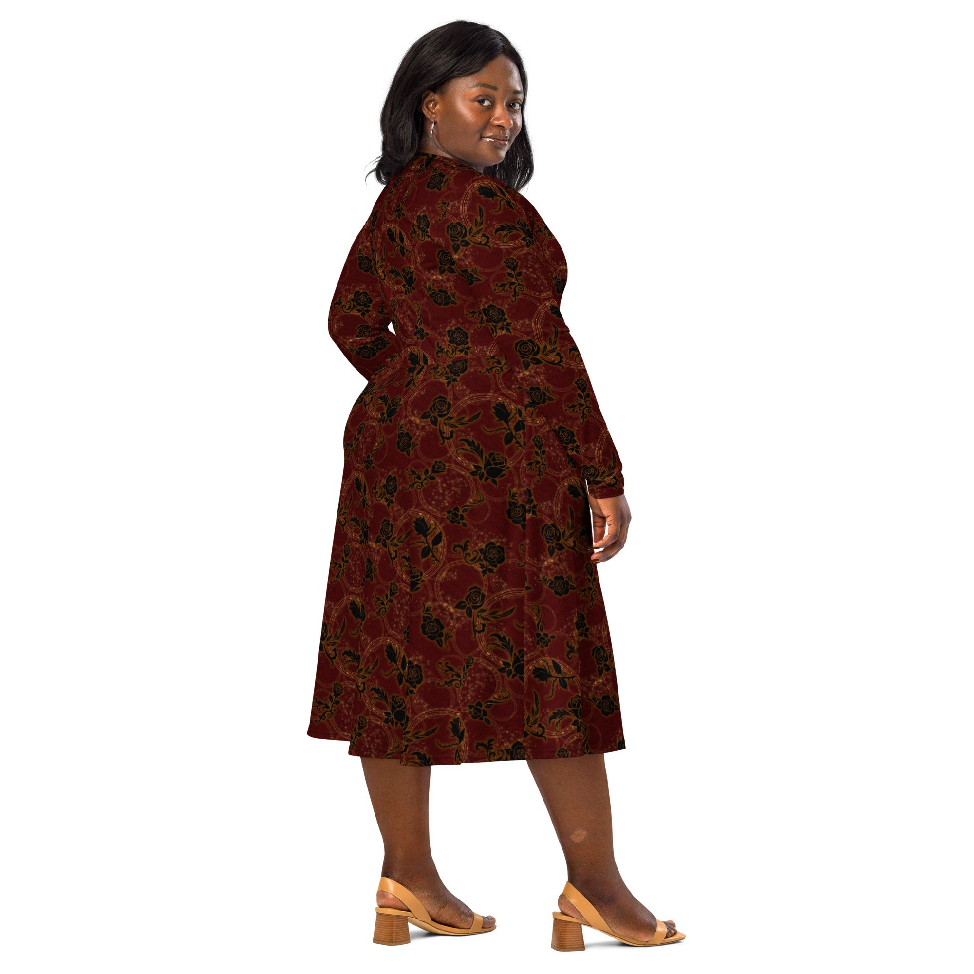 Long Sleeve Pocket Flare Dress - 'Spellbound'
