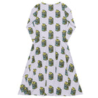 Long Sleeve Pocket Flare Dress - 'Got Milk?'