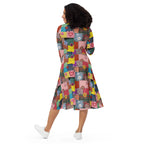 Long Sleeve Pocket Flare Dress - 'Perfect Patchwork'