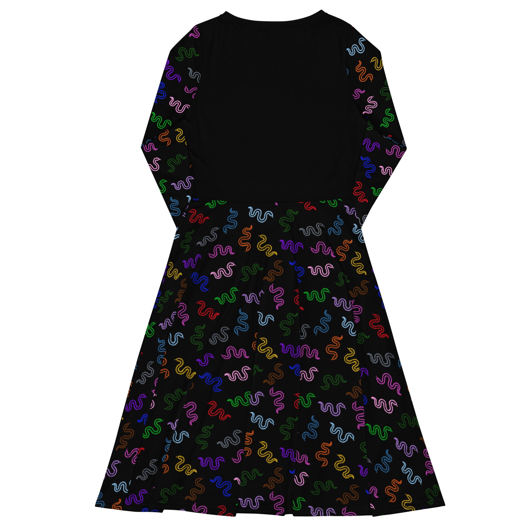 Long Sleeve Pocket Flare Dress - 'Danger Noodle' Long Sleeve Dress
