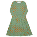Long Sleeve Pocket Flare Dress - 'Summertime Vintage' 6XL