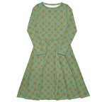 Long Sleeve Pocket Flare Dress - 'Summertime Vintage' 6XL