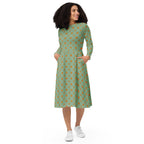 Long Sleeve Pocket Flare Dress - 'Summertime Vintage'
