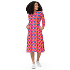 Long Sleeve Pocket Flare Dress - 'Silly Cow'