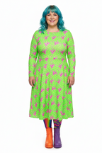 Long Sleeve Pocket Flare Dress - 'Silly Goose'