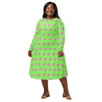 Long Sleeve Pocket Flare Dress - 'Silly Goose'