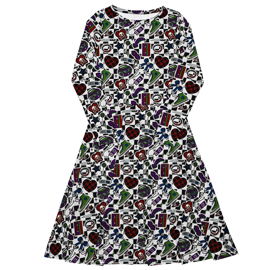 Long Sleeve Pocket Flare Dress - 'Not A Phase, Mom' 6XL