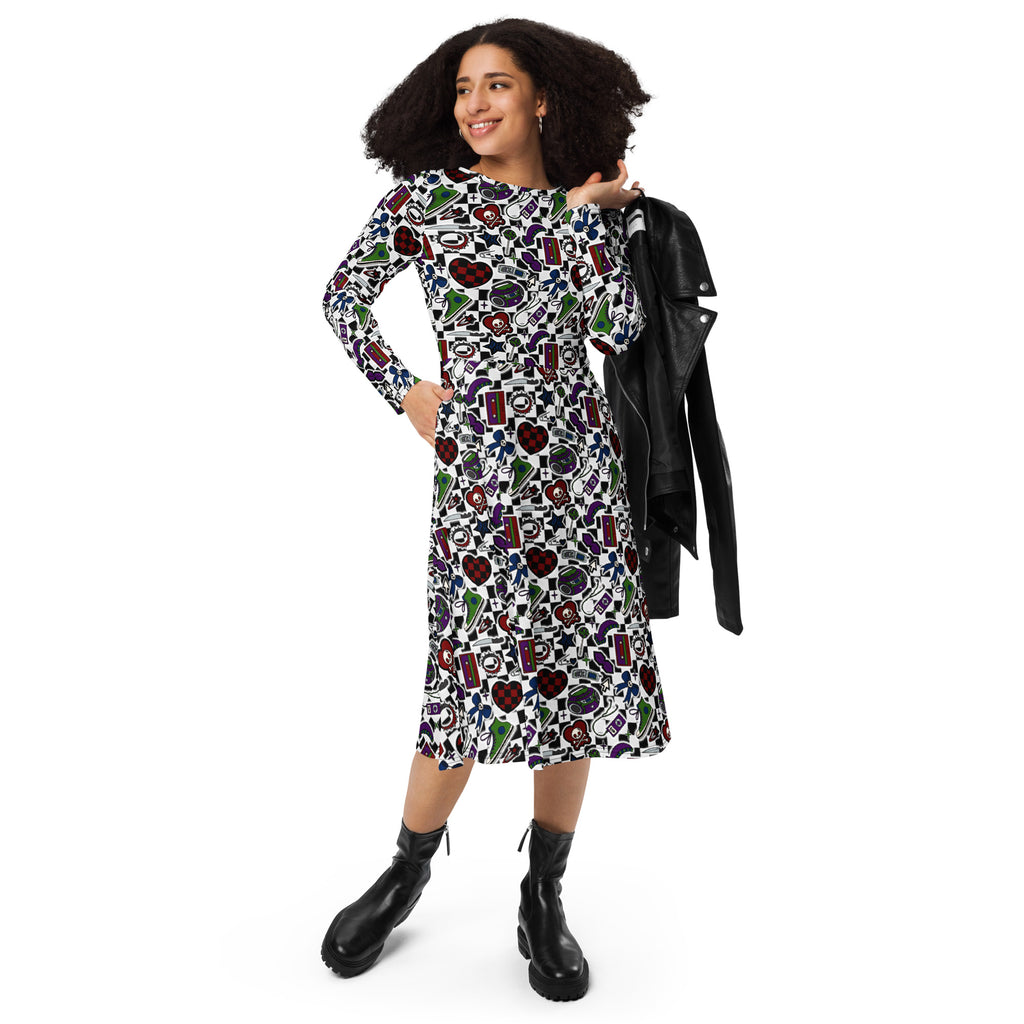 Long Sleeve Pocket Flare Dress - 'Not A Phase, Mom'