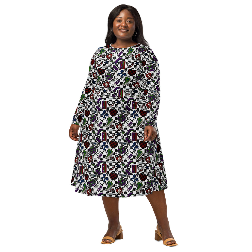Long Sleeve Pocket Flare Dress - 'Not A Phase, Mom'