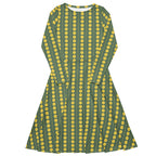 Long Sleeve Pocket Flare Dress - 'Simply Sage' 6XL