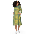 Long Sleeve Pocket Flare Dress - 'Simply Sage'