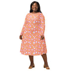 Long Sleeve Pocket Flare Dress - 'Floral Fruit Salad'