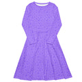 Long Sleeve Pocket Flare Dress - 'Itsy Bitsy Daisy (Lavender)' 6XL