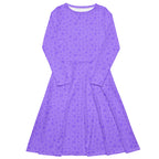 Long Sleeve Pocket Flare Dress - 'Itsy Bitsy Daisy (Lavender)' 6XL