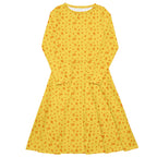 Long Sleeve Pocket Flare Dress - 'Itsy Bitsy Daisy (Marigold)' 6XL