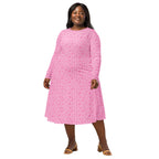 Long Sleeve Pocket Flare Dress - 'Itsy Bitsy Daisy (Rose)'
