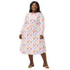 Long Sleeve Pocket Flare Dress - 'Positive Petals'