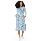 Long Sleeve Pocket Flare Dress - 'Gothic Garden (Bone China Version)'