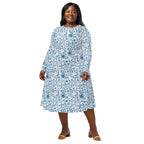 Long Sleeve Pocket Flare Dress - 'Gothic Garden (Bone China Version)'