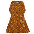Long Sleeve Pocket Flare Dress - 'Sunflower Sparkle' 6XL