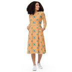 Long Sleeve Pocket Flare Dress - 'Perfect Pup'