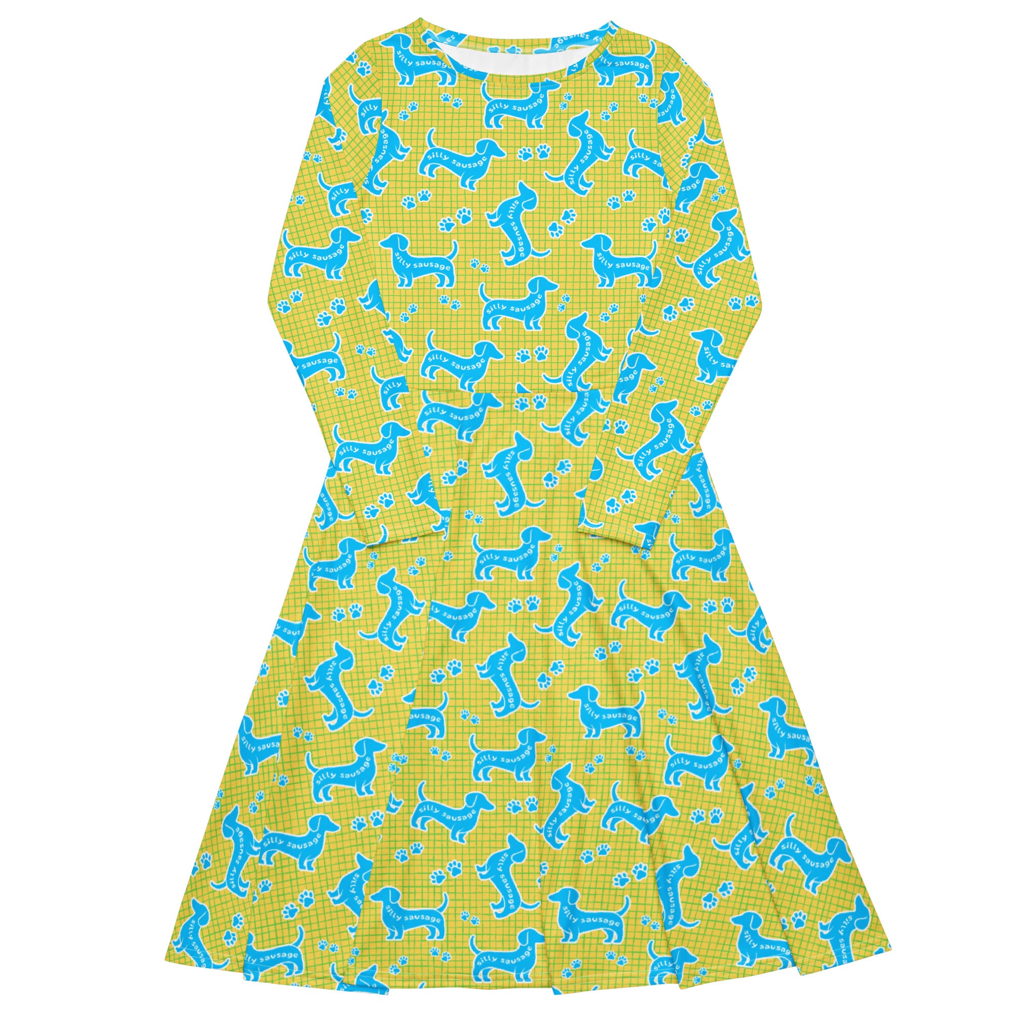 Long Sleeve Pocket Flare Dress - 'Silly Sausage' 6XL