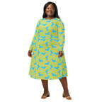 Long Sleeve Pocket Flare Dress - 'Silly Sausage'