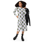 Long Sleeve Pocket Flare Dress - 'Got Milk?'