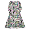 Long Sleeve Pocket Flare Dress - 'Bubblegum Diner' 6XL