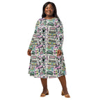 Long Sleeve Pocket Flare Dress - 'Bubblegum Diner'