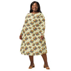 Long Sleeve Pocket Flare Dress - 'Easter Kittens'