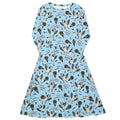 Long Sleeve Pocket Flare Dress - 'Chippy Tea' 6XL Long Sleeve Dress