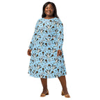 Long Sleeve Pocket Flare Dress - 'Chippy Tea' Long Sleeve Dress