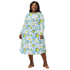 Long Sleeve Pocket Flare Dress - 'Limonata'