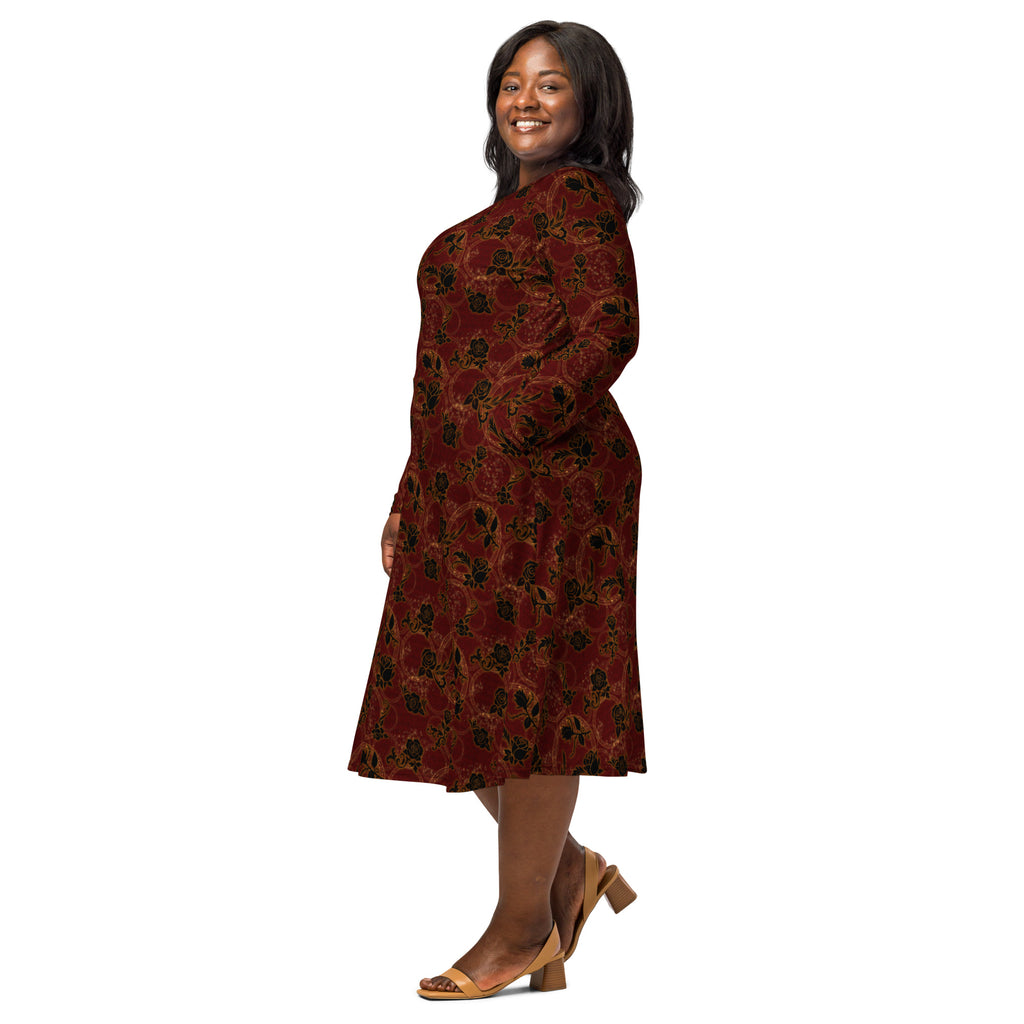 Long Sleeve Pocket Flare Dress - 'Spellbound'