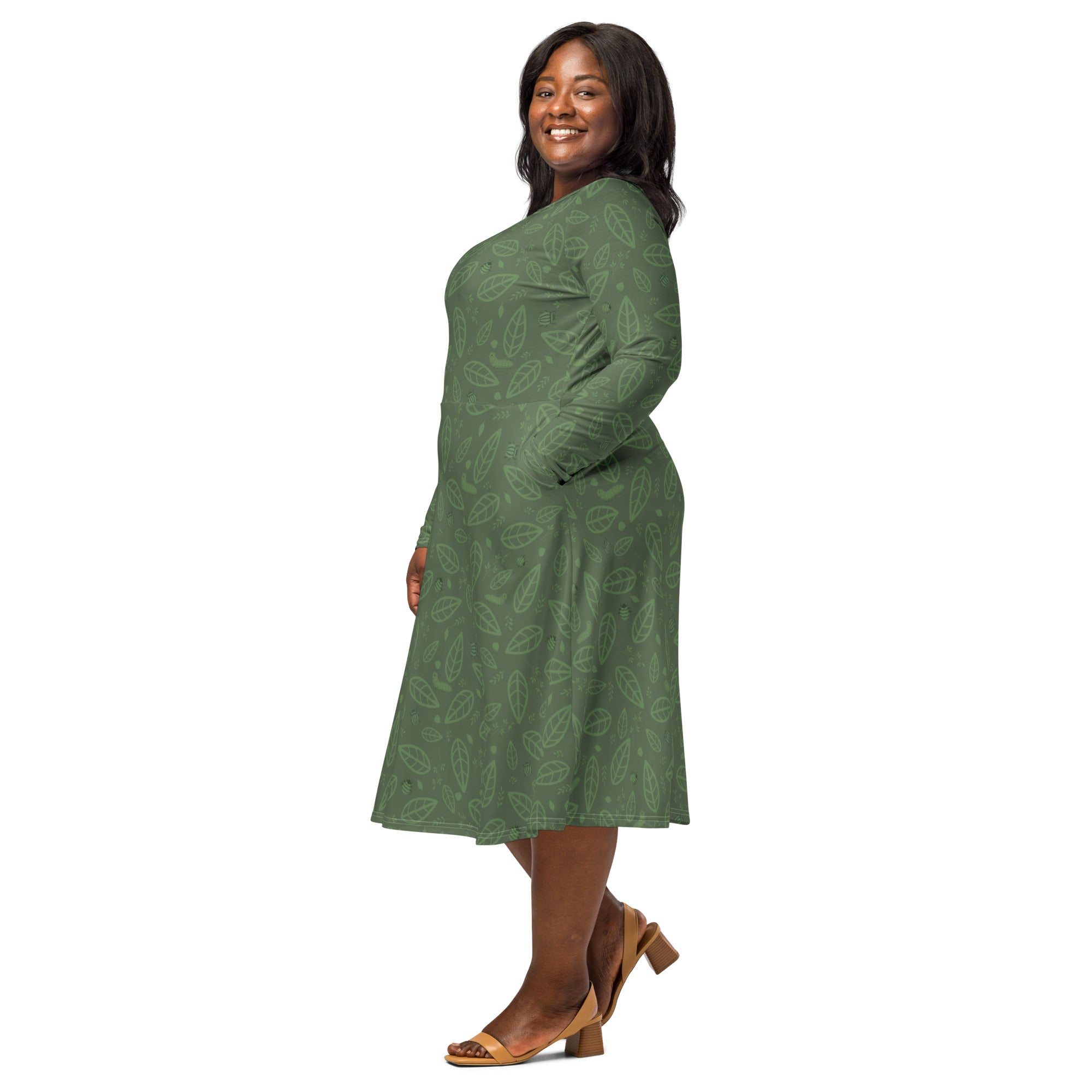 Long Sleeve Pocket Flare Dress - 'Bug's Life'